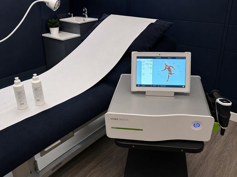 Storz Medical shockwave therapy machine at JW Physio Clinic, Loughton